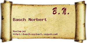 Basch Norbert névjegykártya